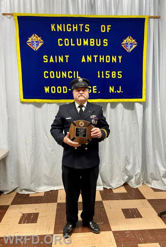 2022 - FF Dennis Kronyak Jr., KOC Fire Shield Award recipient