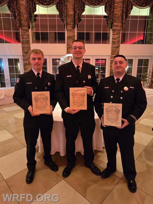 1/11/25 - Firefighters T. Burniston, J. Gaige and N. Riccio with their CPR Save citations.